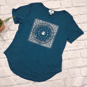 Old Navy Moon & Stars Basic Tee Rounded Hem Medium